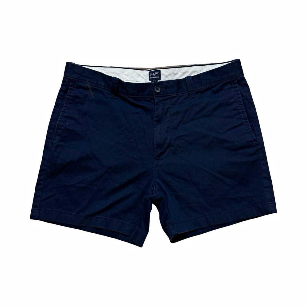 J.CREW Men’s Navy Chino Shorts 5” Inseam Cotton Stretch Flat Front Zip
